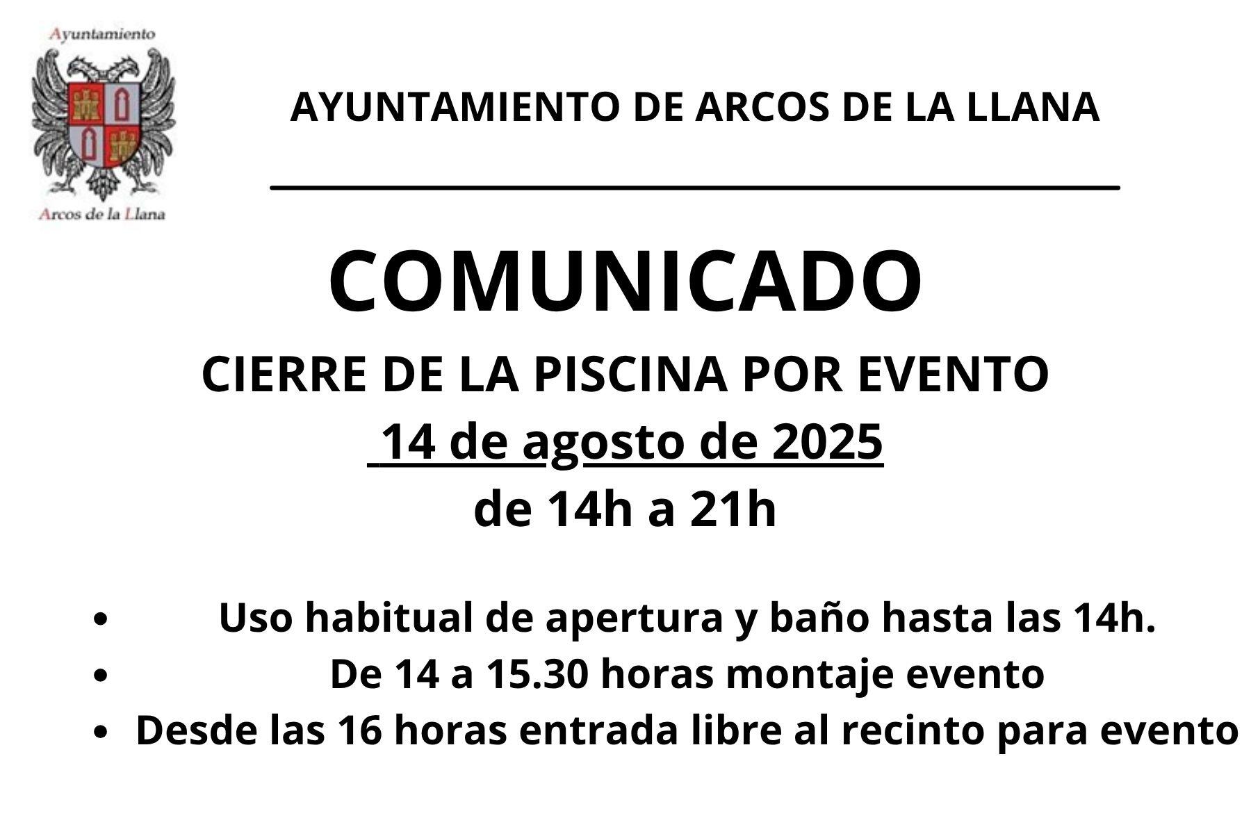 Imágen del ecento: COMUNICADO