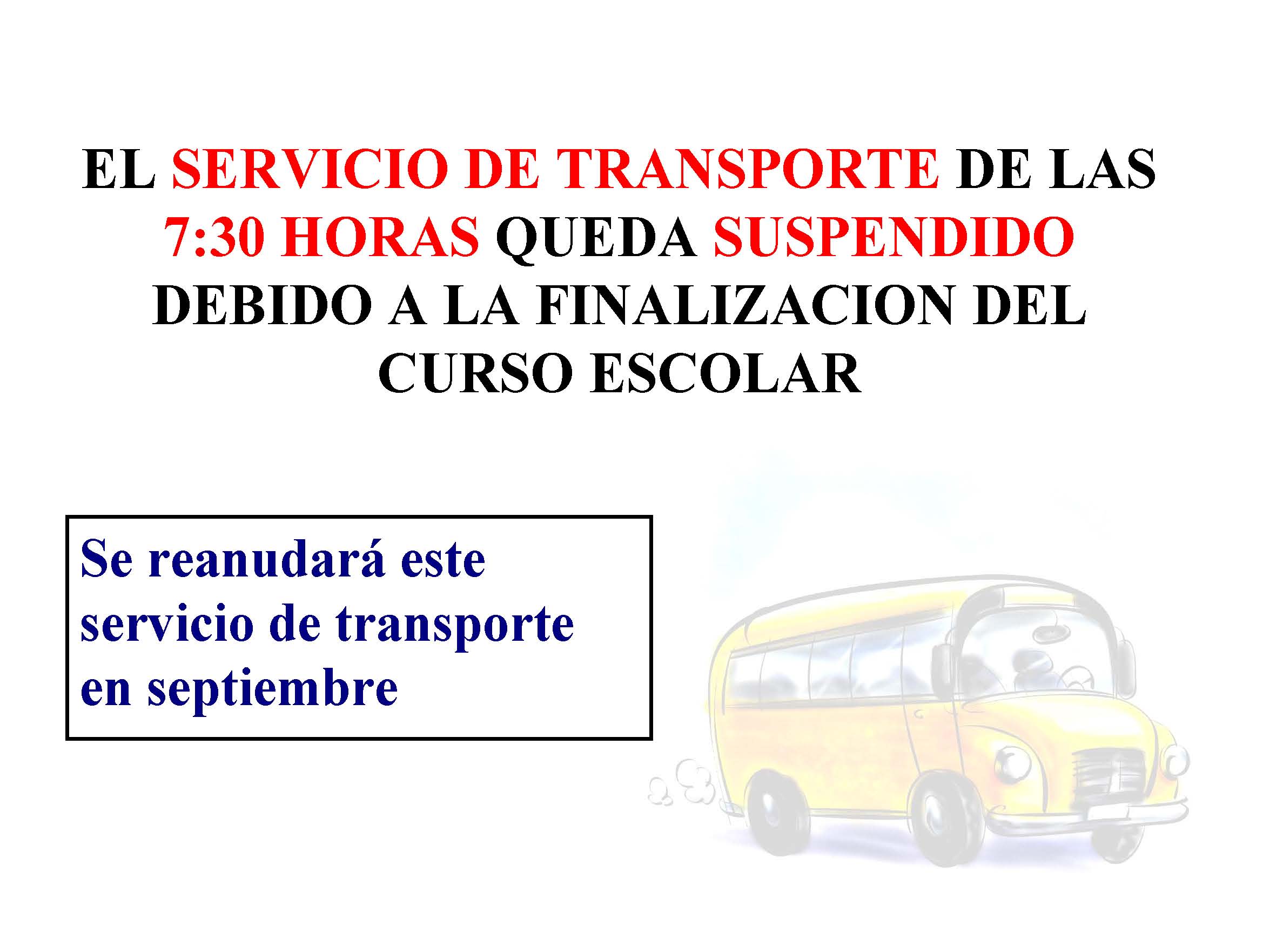 Horario del transporte publico