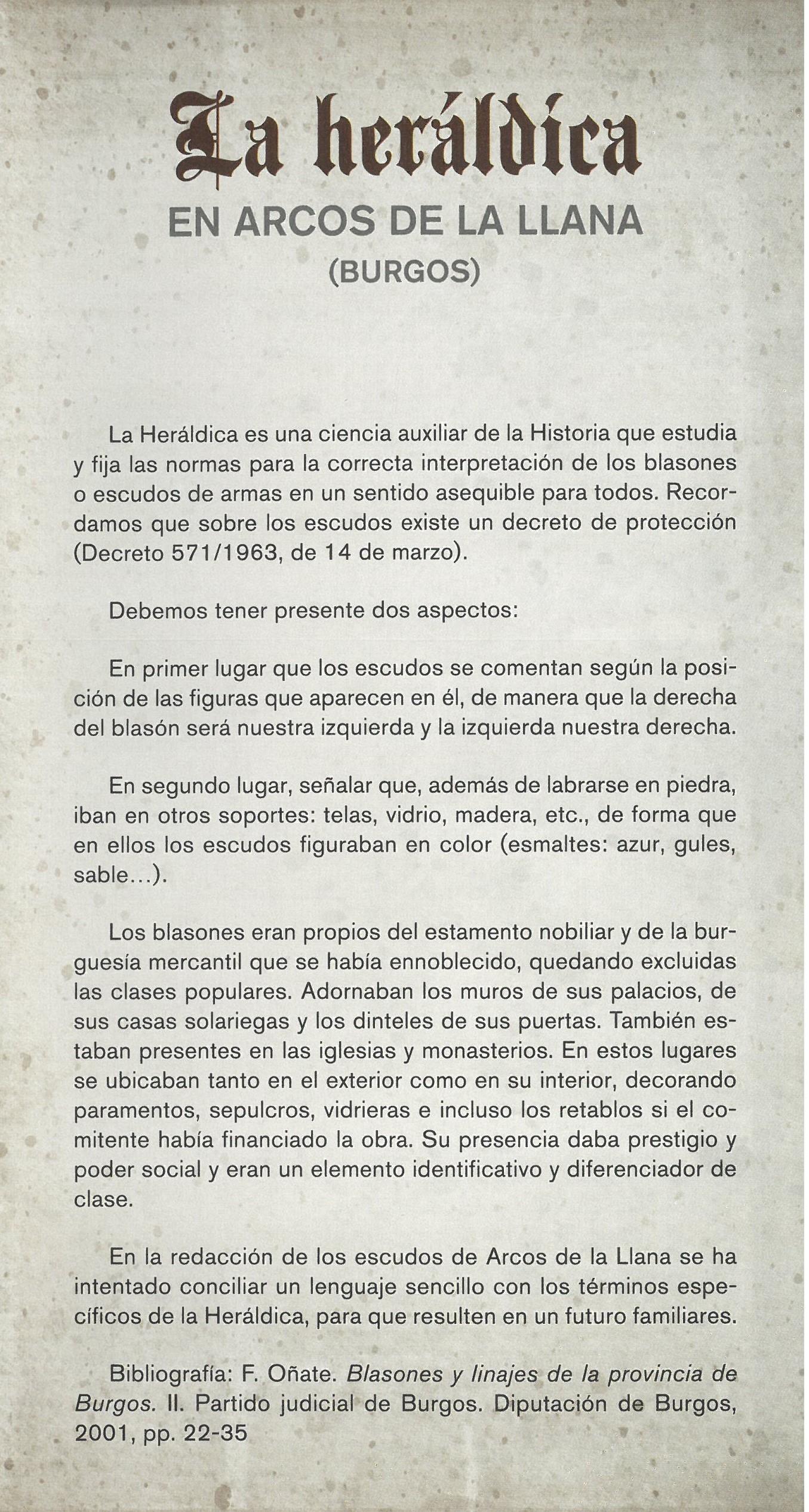 La Heráldica de Arcos de la Llana