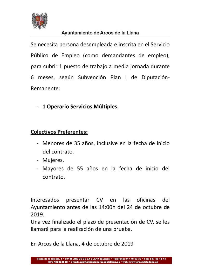 Oferta de empleo